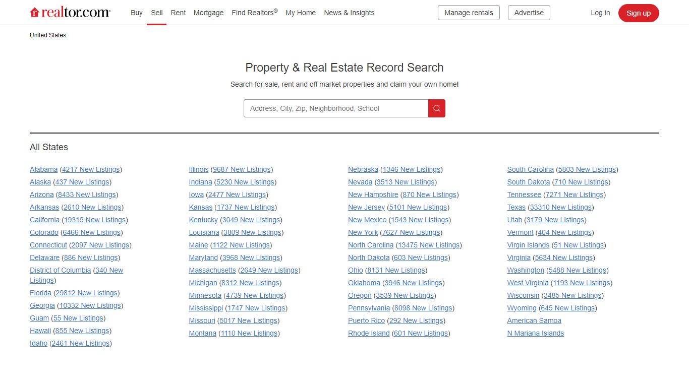 Property & Real Estate Record Search - realtor.com